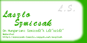 laszlo szmicsak business card